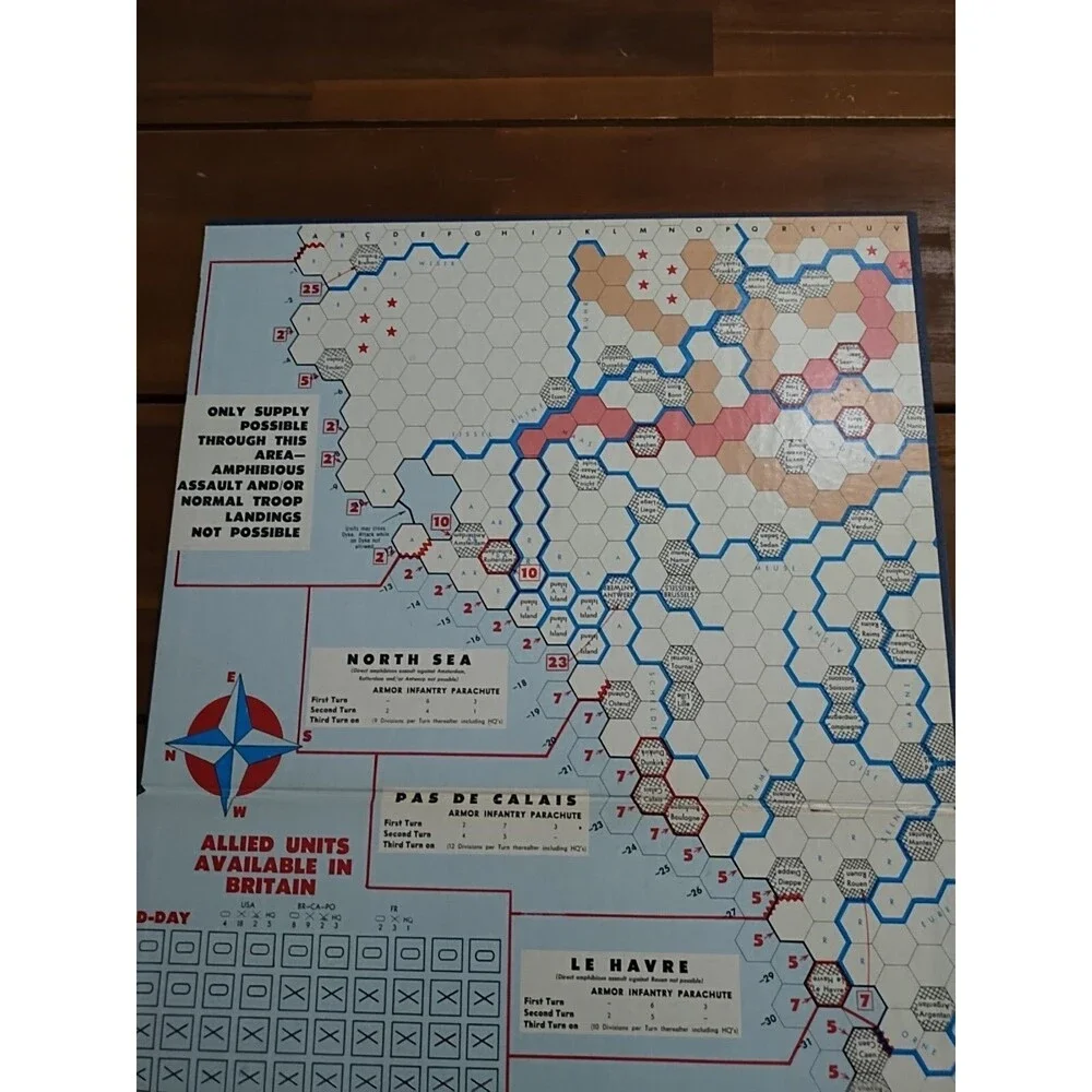*Board Only* D-Day Avalon Hill Board Game Board Only